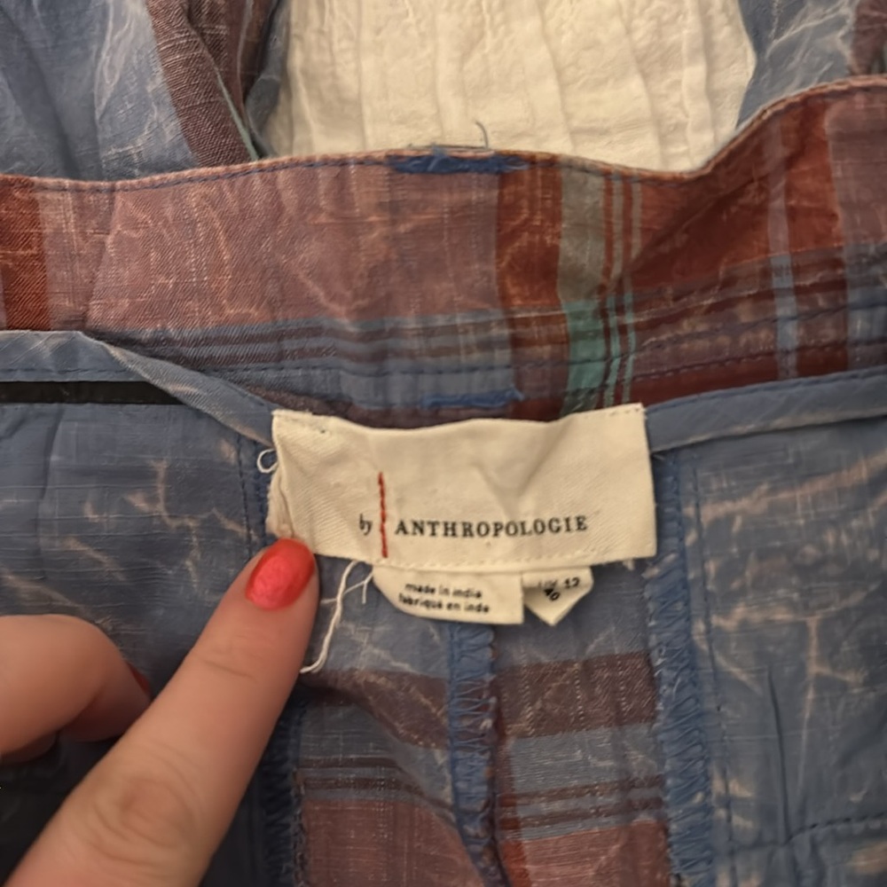 Anthropologie Plaid Wide Leg Pants - Picture 7 of 11